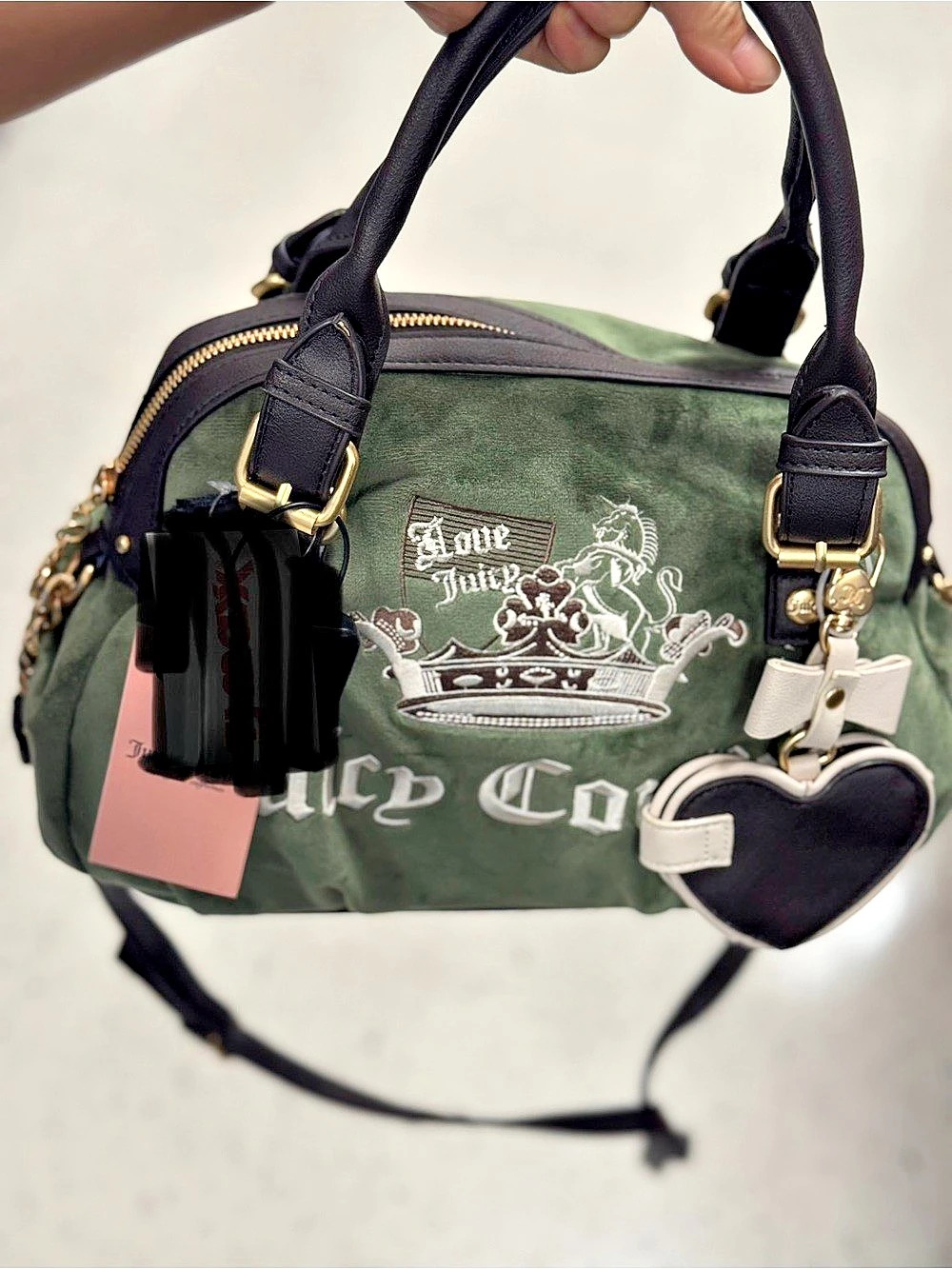 Juicy Couture Green & Black Shoulder Bag